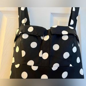 Polka dot retro flair pin up dress black & white